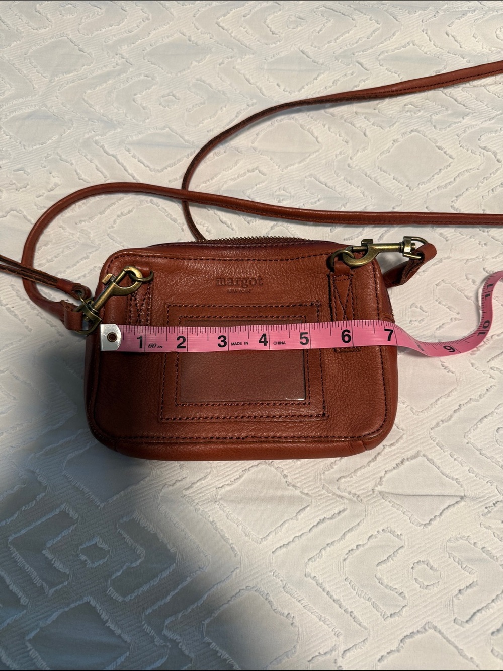 margot Burnt Orange Leather Crossbody with ID Window great condition - Picture 5 of 7